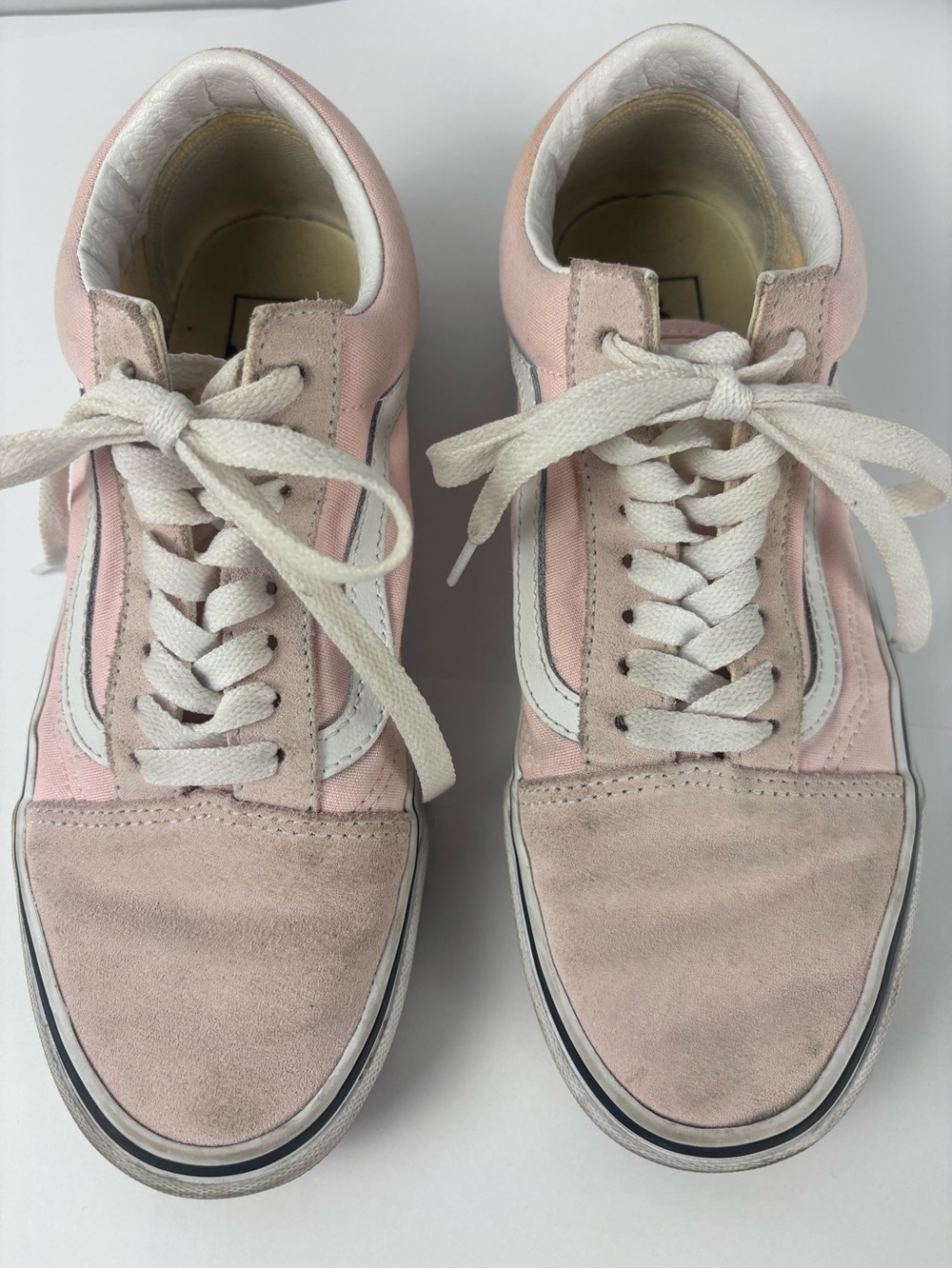 Vans Women's Low-Top Suede & Canvas Sneakers in Light Pink and White
